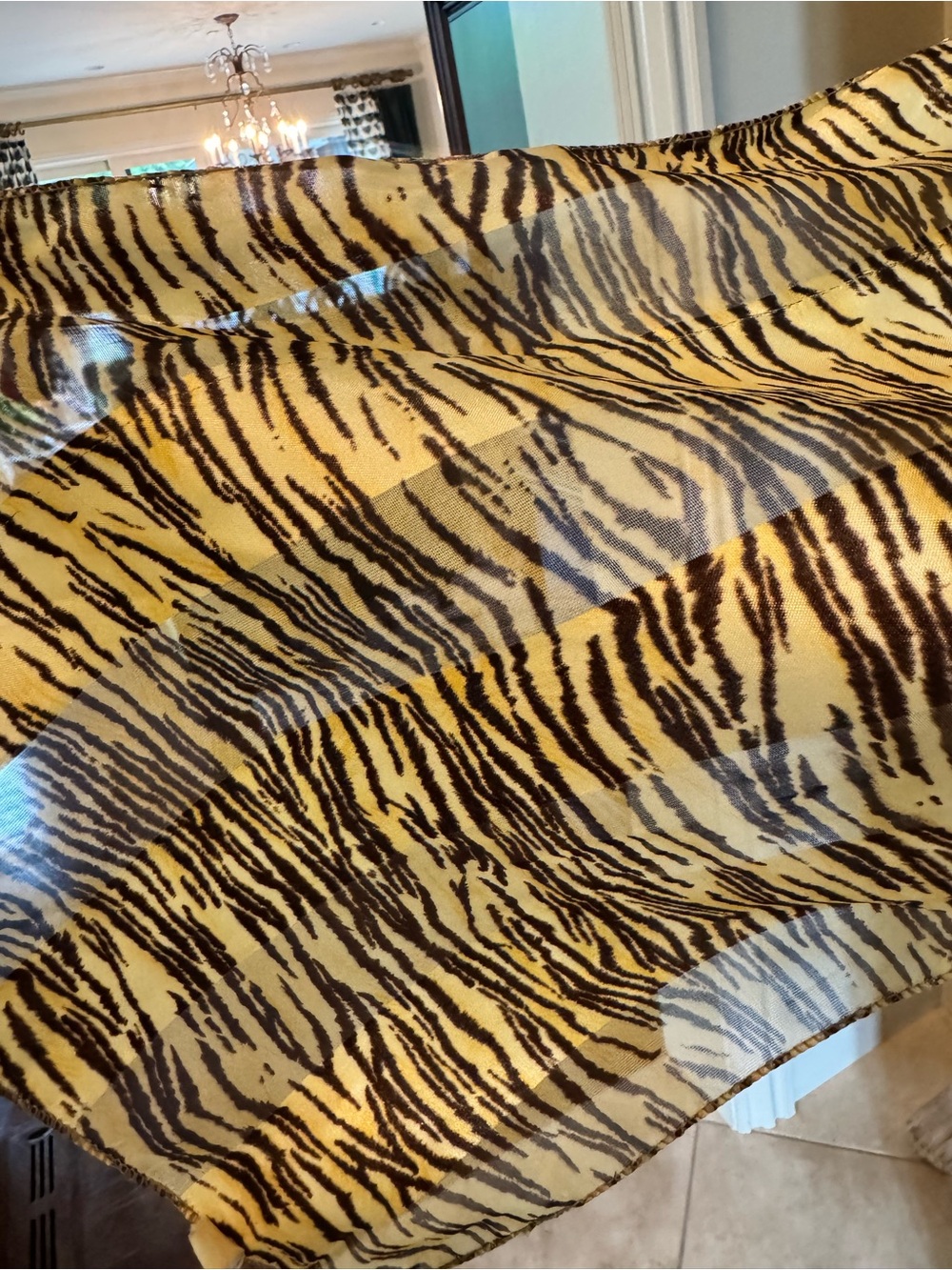 Sheer Tiger Print Scarf Swim cover/Hair Accessory